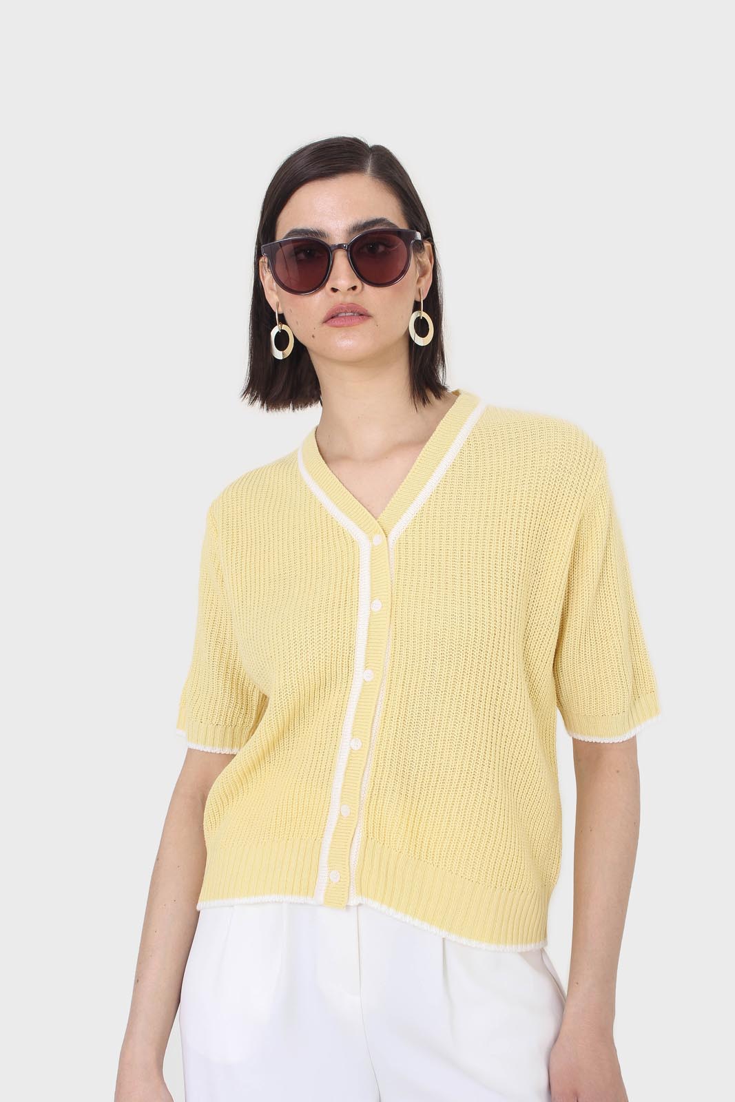 Yellow and ivory trim cardigan_7