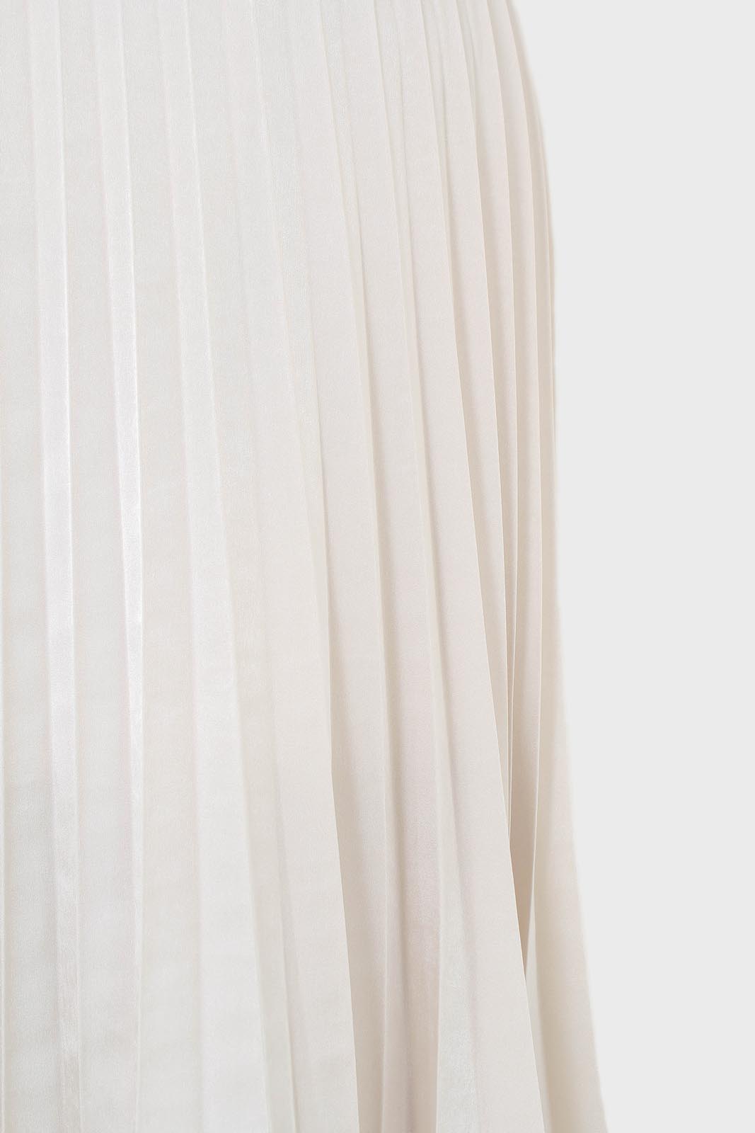 Beige metallic pleated midi skirt_7