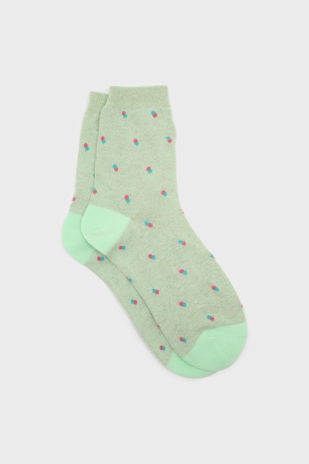 Green double dot socks_1