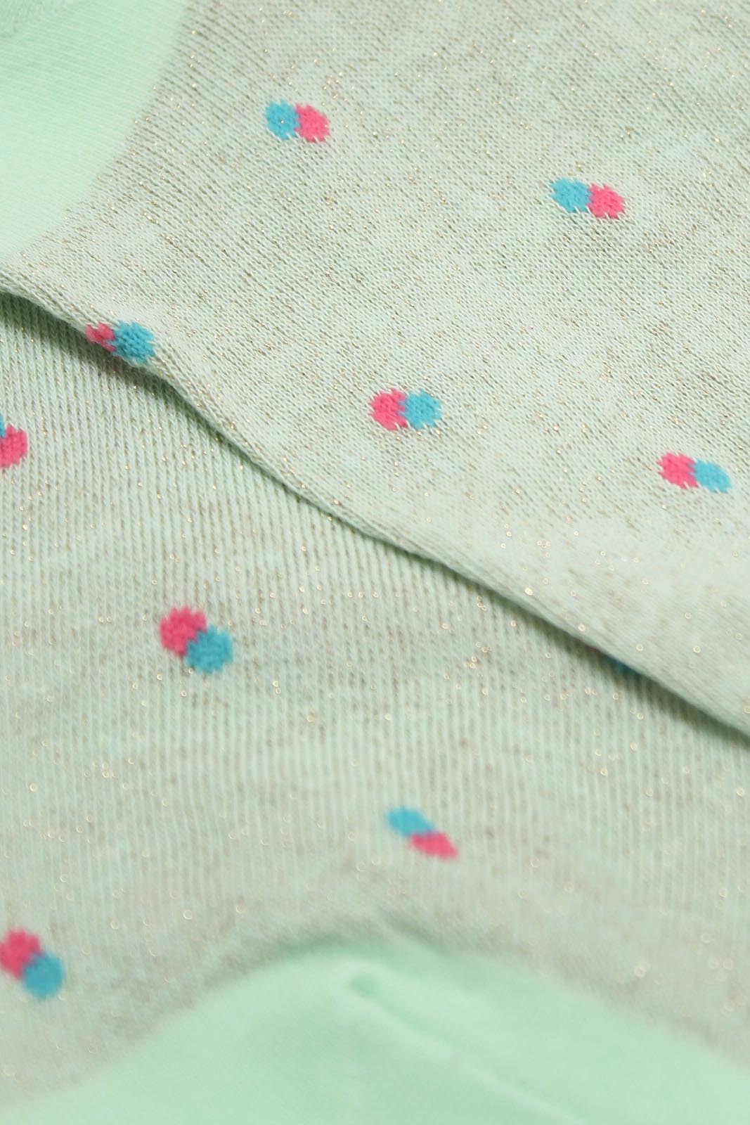 Green double dot socks_2