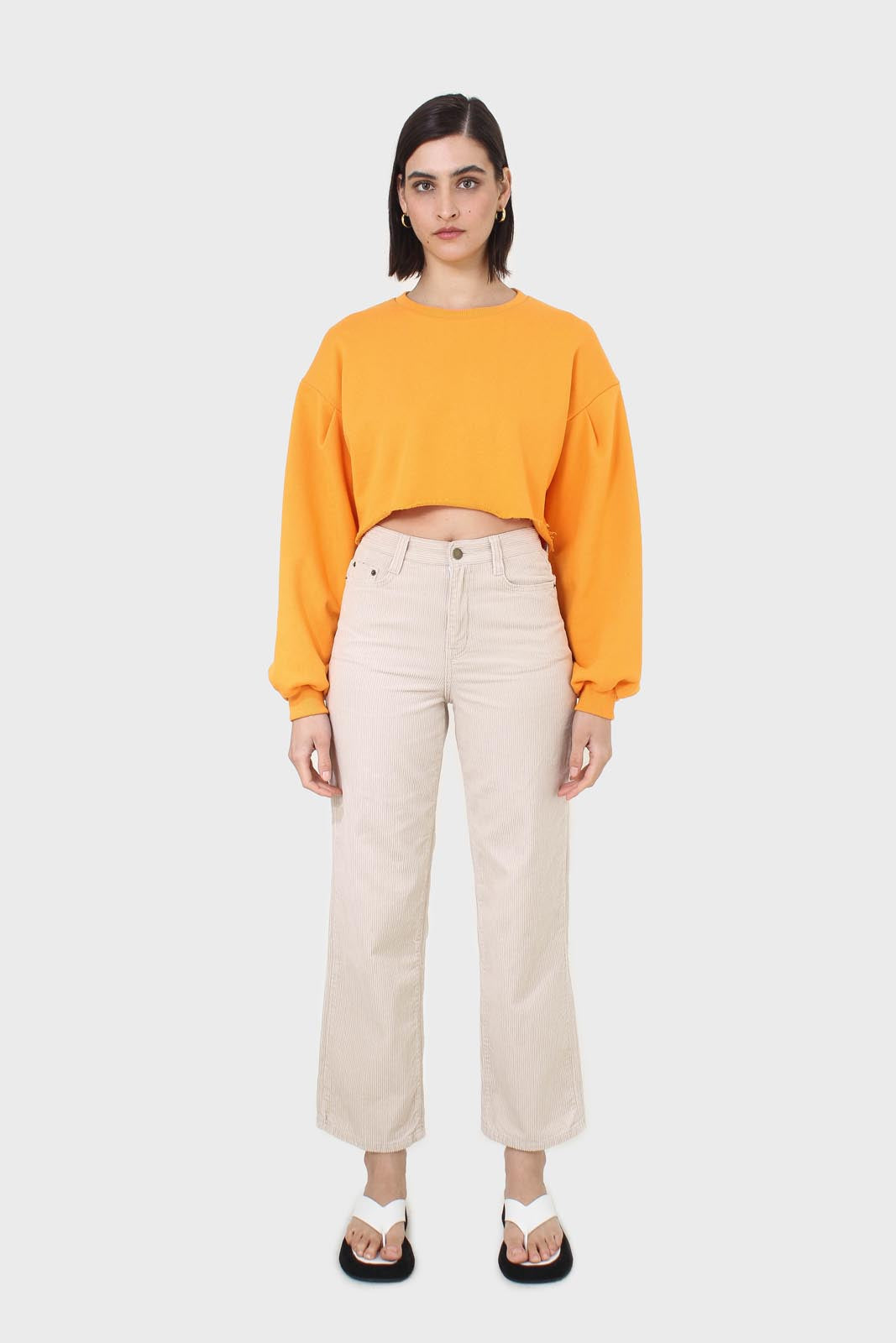 Tangerine cropped cut off sweatshirt_5