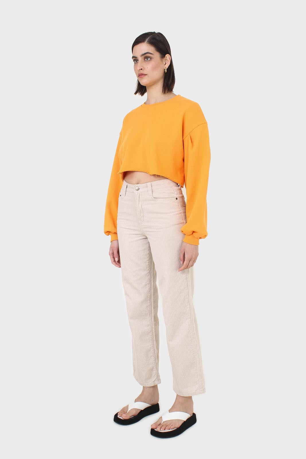 Tangerine cropped cut off sweatshirt_6
