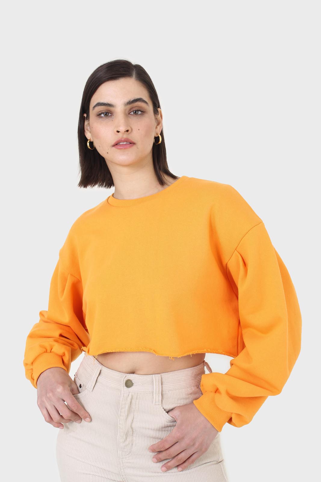 Tangerine cropped cut off sweatshirt_8