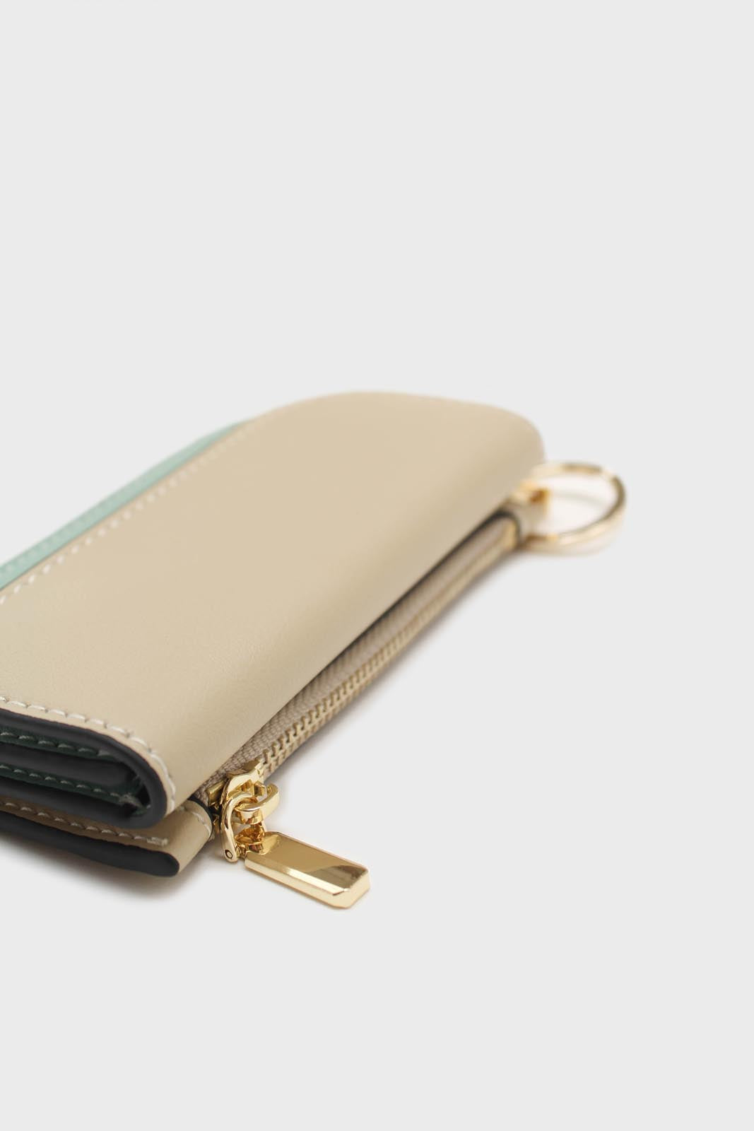Ivory and aqua genuine leather cardholder_4