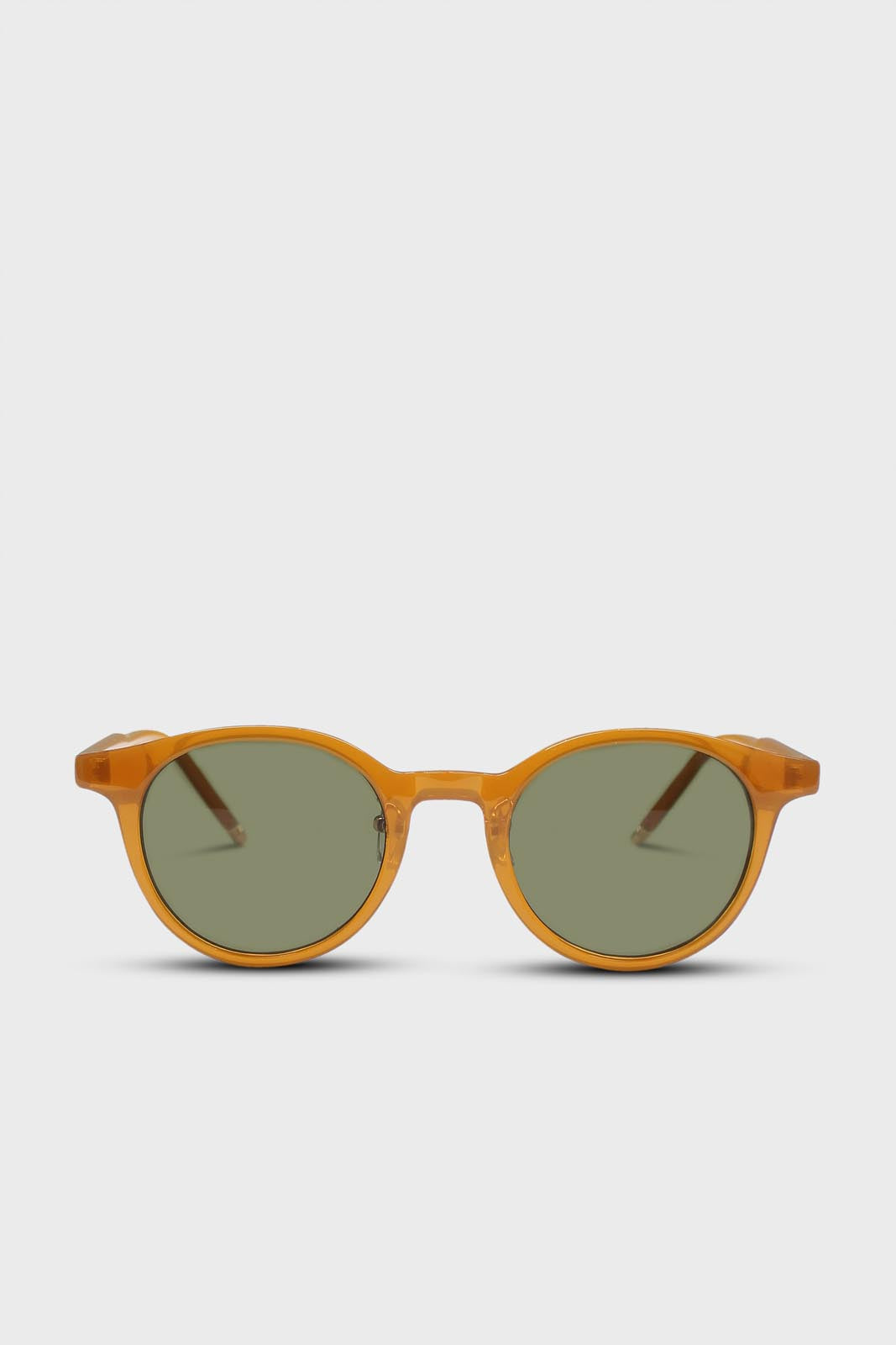 Mustard and khaki classic round sunglasses_1