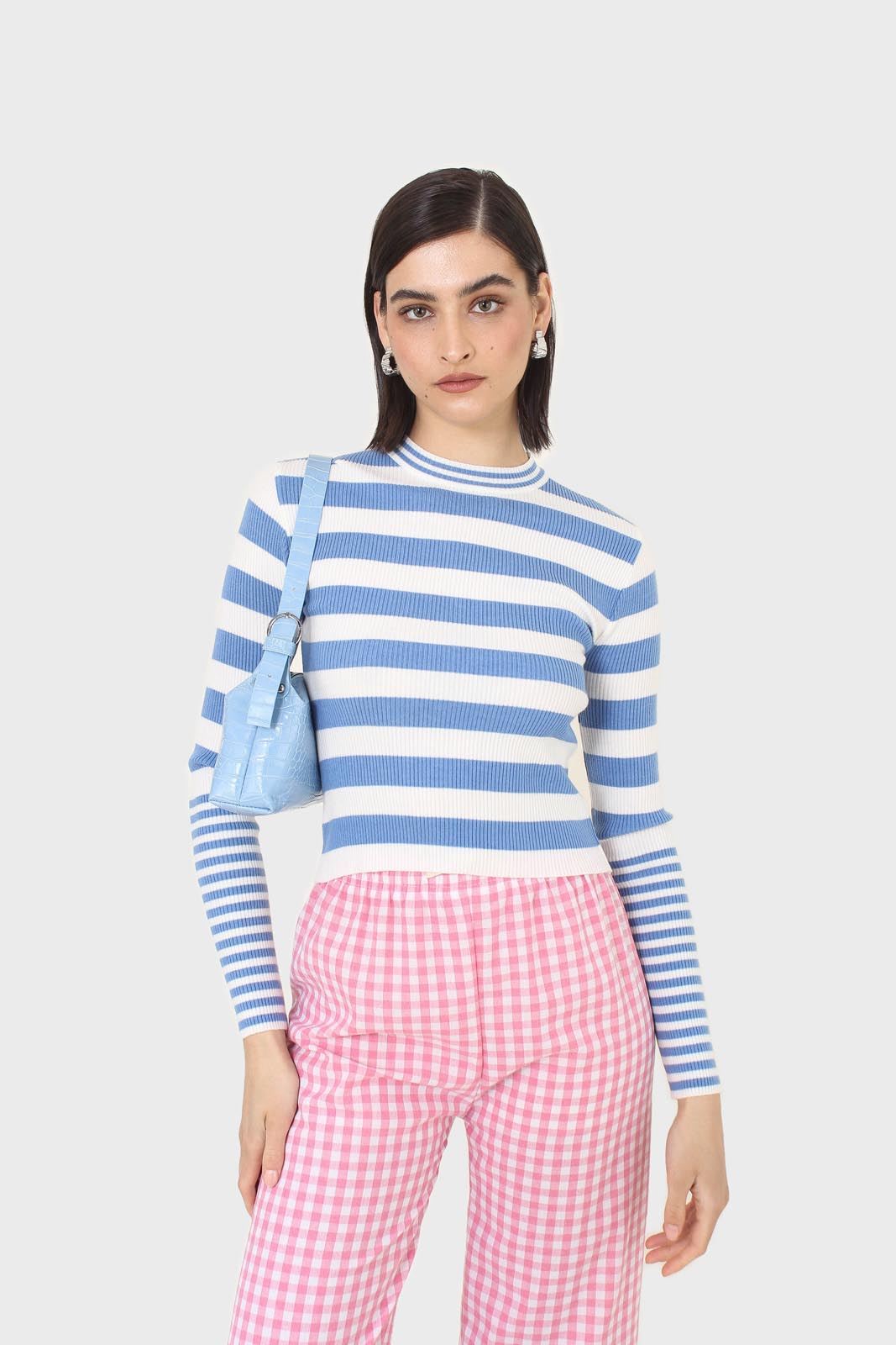 Blue and white bretton stripe long sleeved top_1