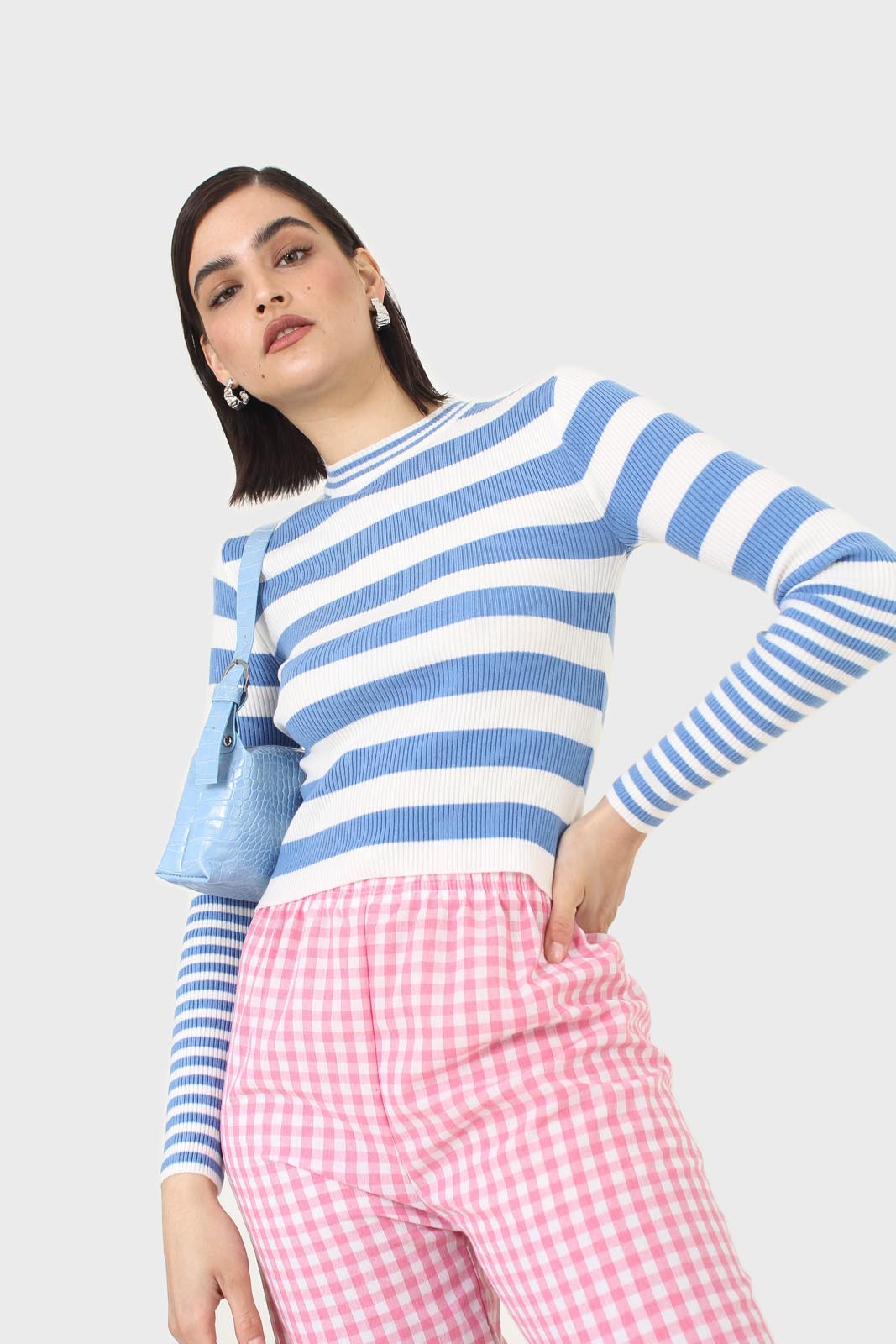 Blue and white bretton stripe long sleeved top_4
