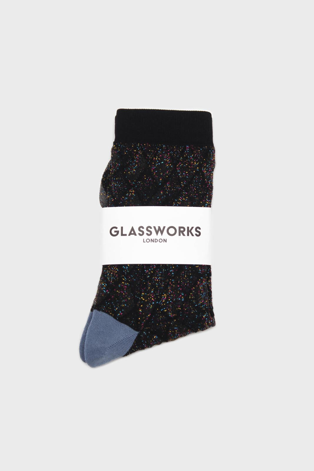Black and rainbow diamond glitter socks_4
