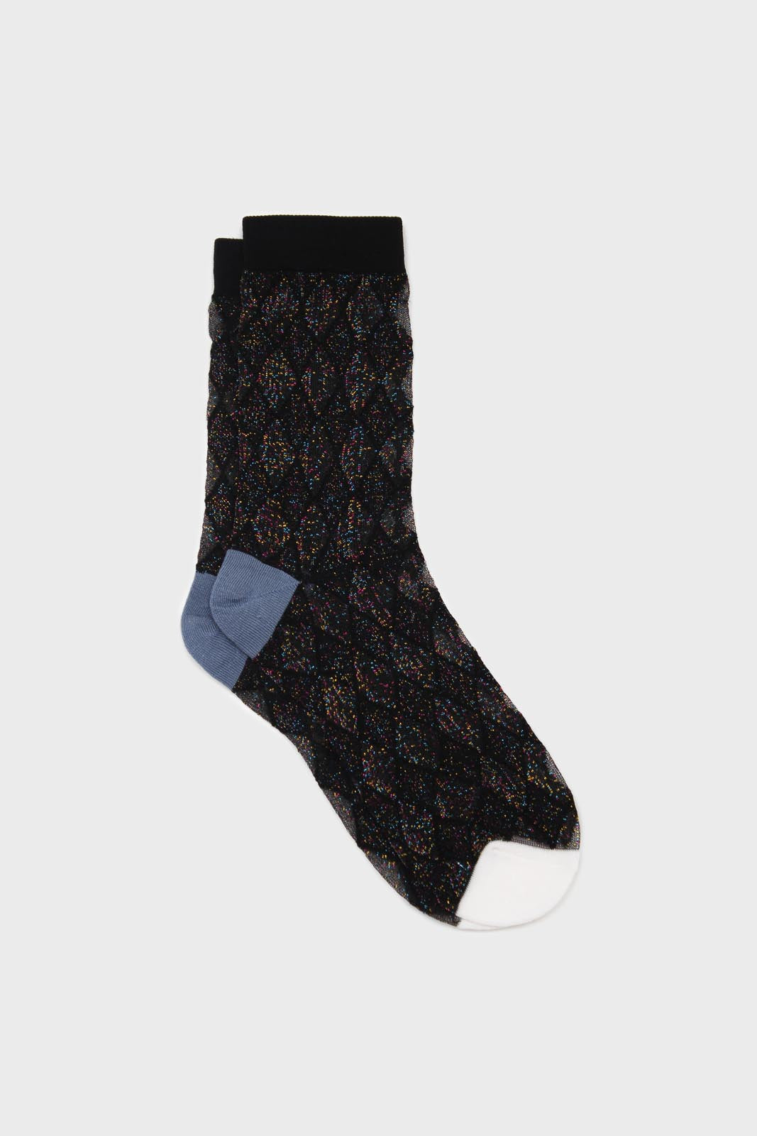 Black and rainbow diamond glitter socks_1