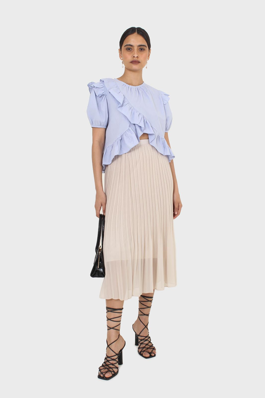 Sky blue asymmetric frill short sleeved top_3