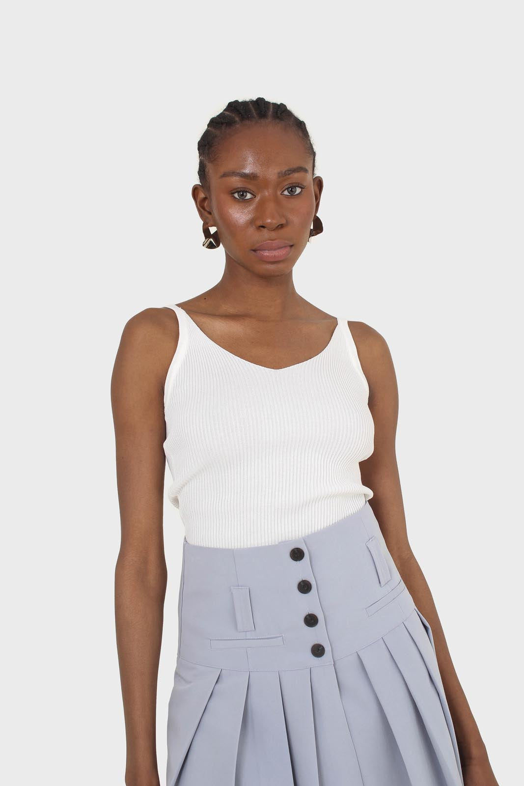 Ivory v-neck knit tank_4