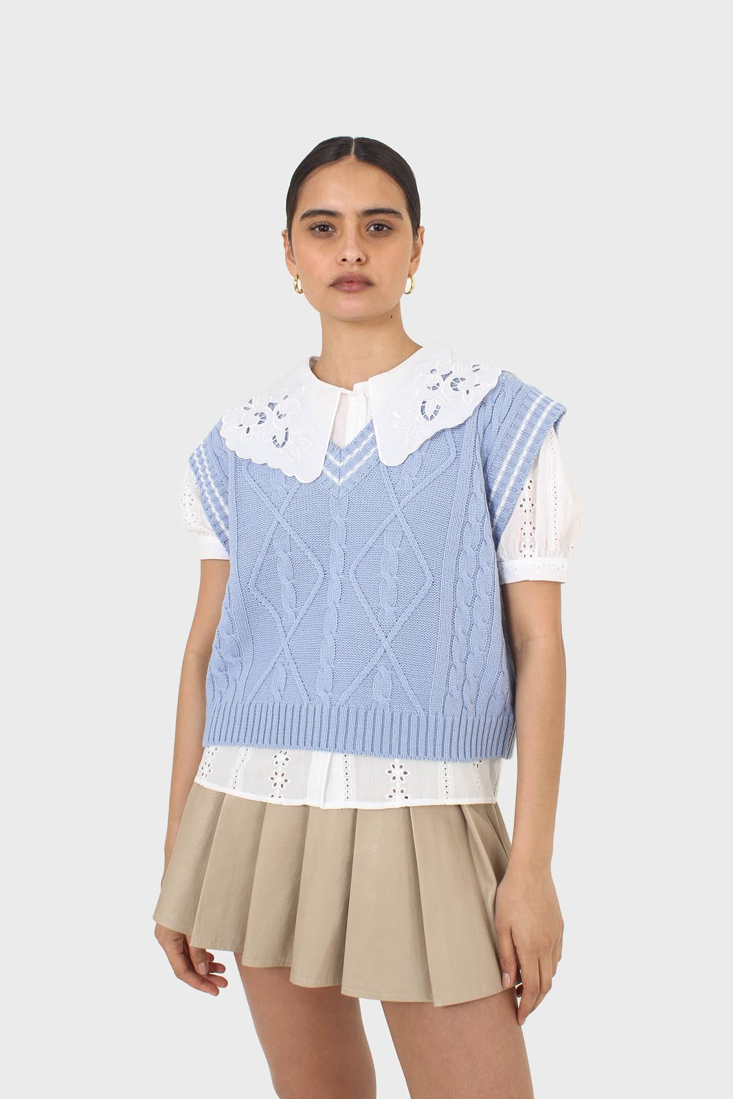 Ivory broderie anglaise large collar blouse_4