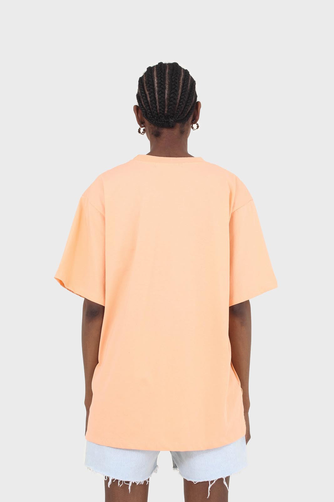 Orange crew neck short sleeve tee_3