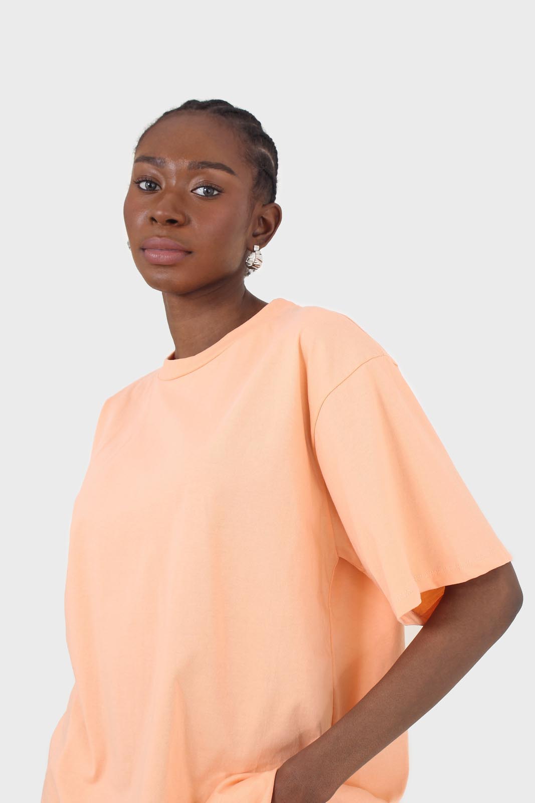 Orange crew neck short sleeve tee_2