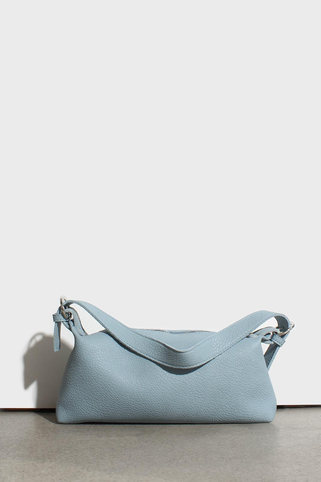Blue vegan leather shoulder bag_1