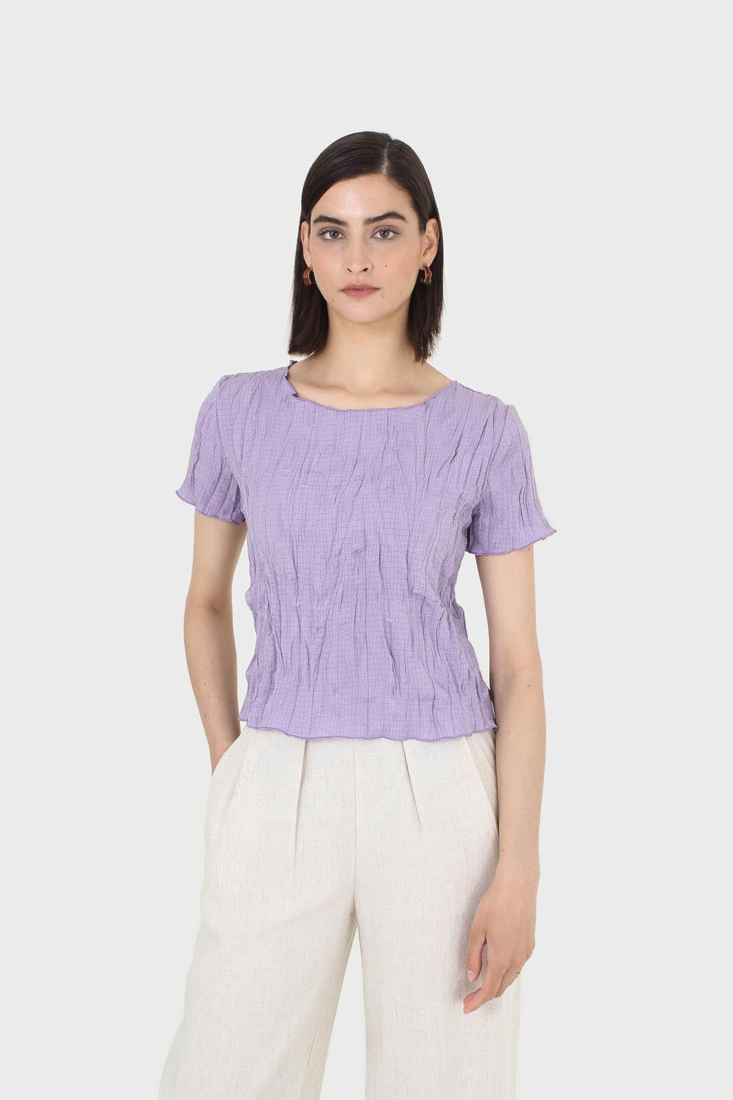Lilac wrinkled short sleeved tee_7