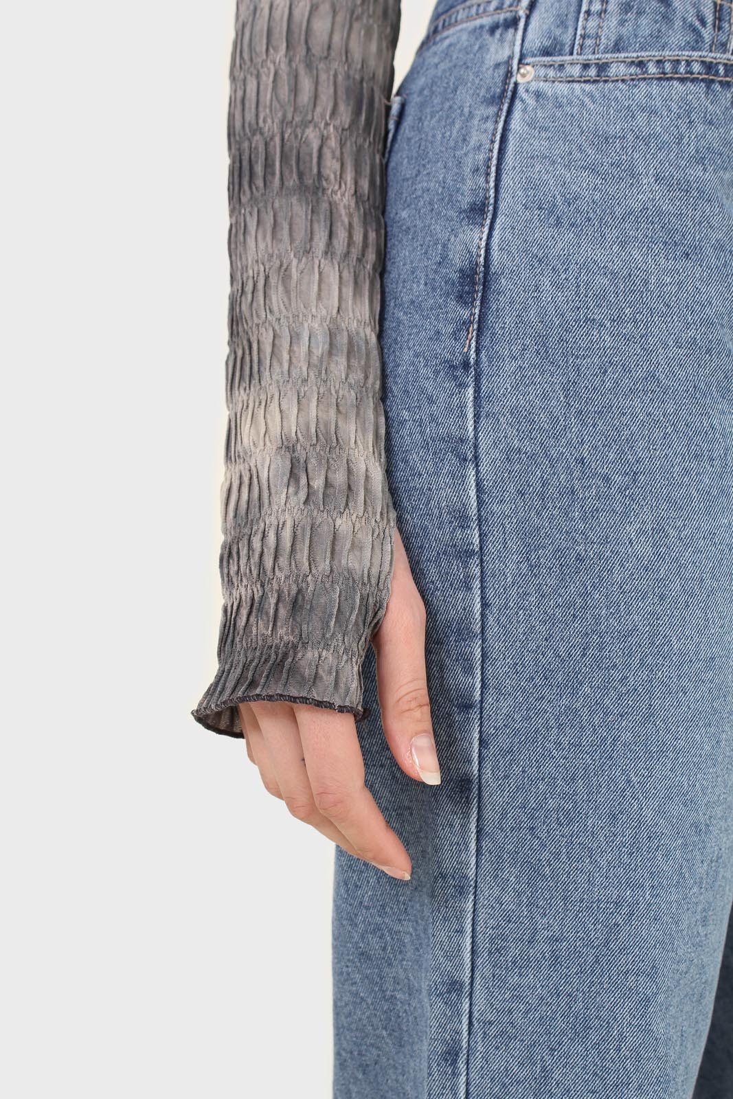 Black and ivory tie dye top_6