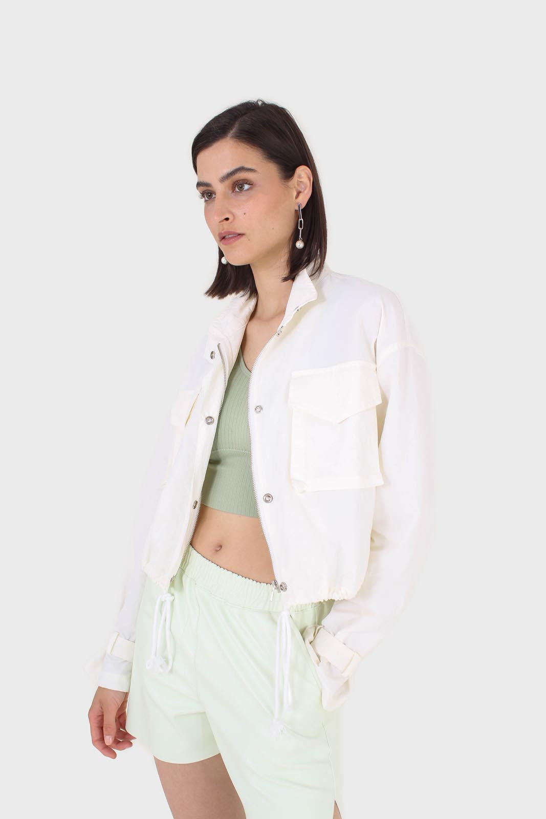 Ivory drawstring patch pocket windbreaker_6