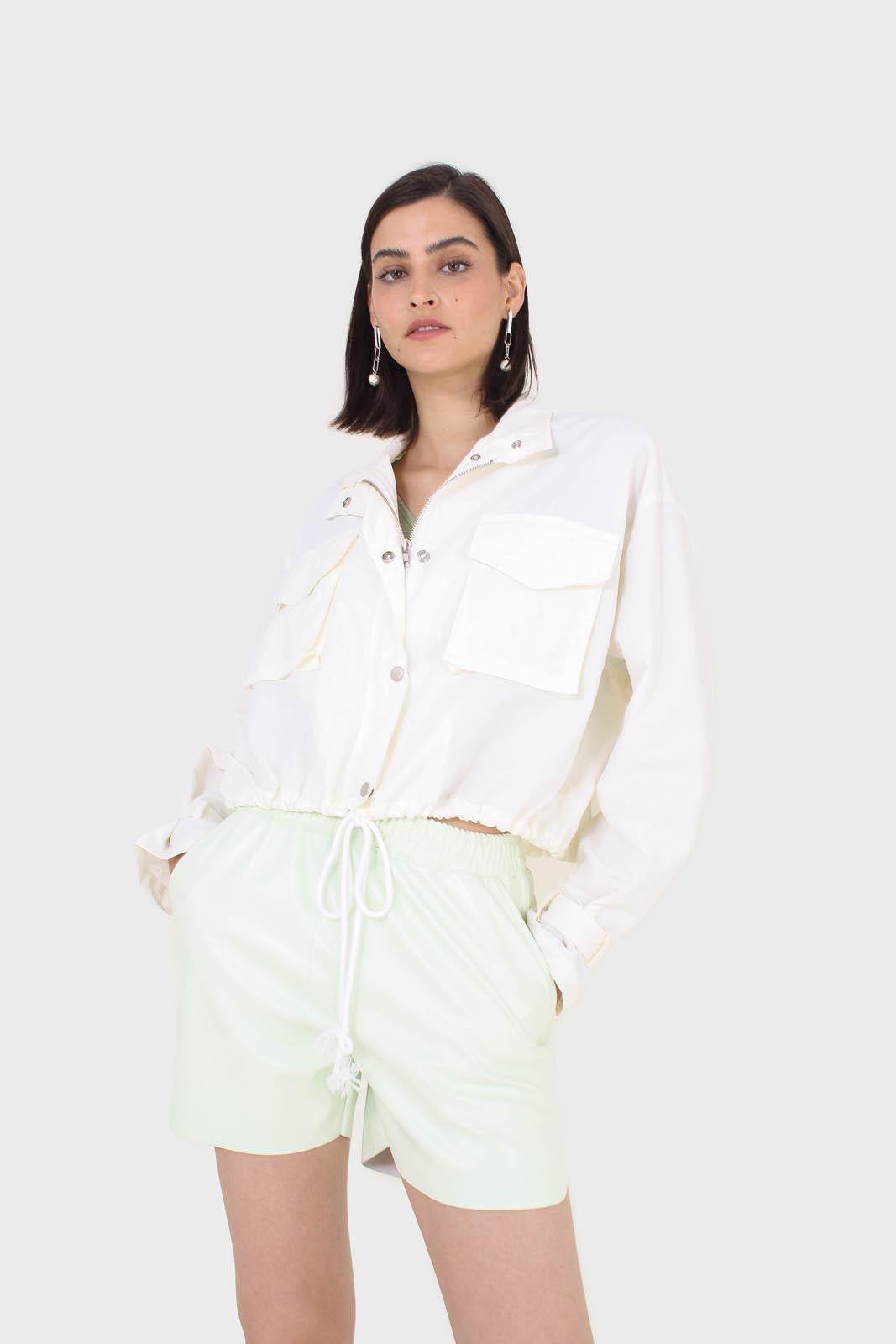 Ivory drawstring patch pocket windbreaker_8
