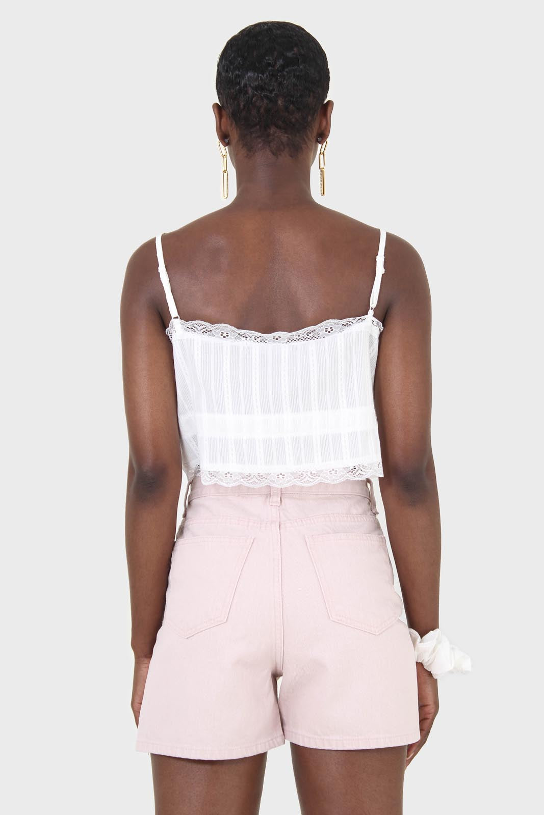 Pale pink denim shorts_2