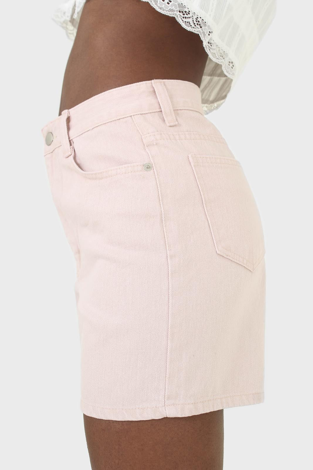 Pale pink denim shorts_5