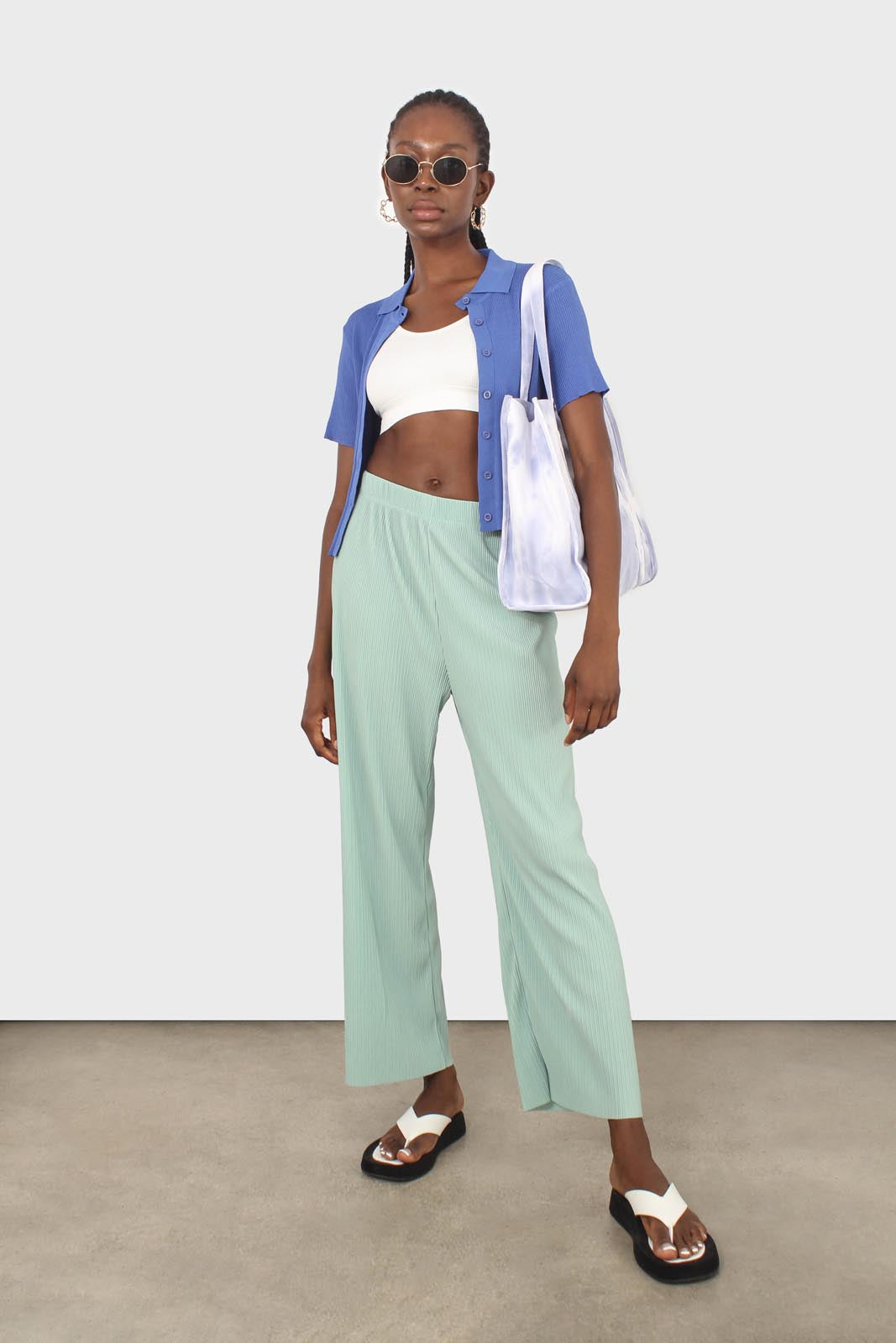 Mint micro pleated trousers_2