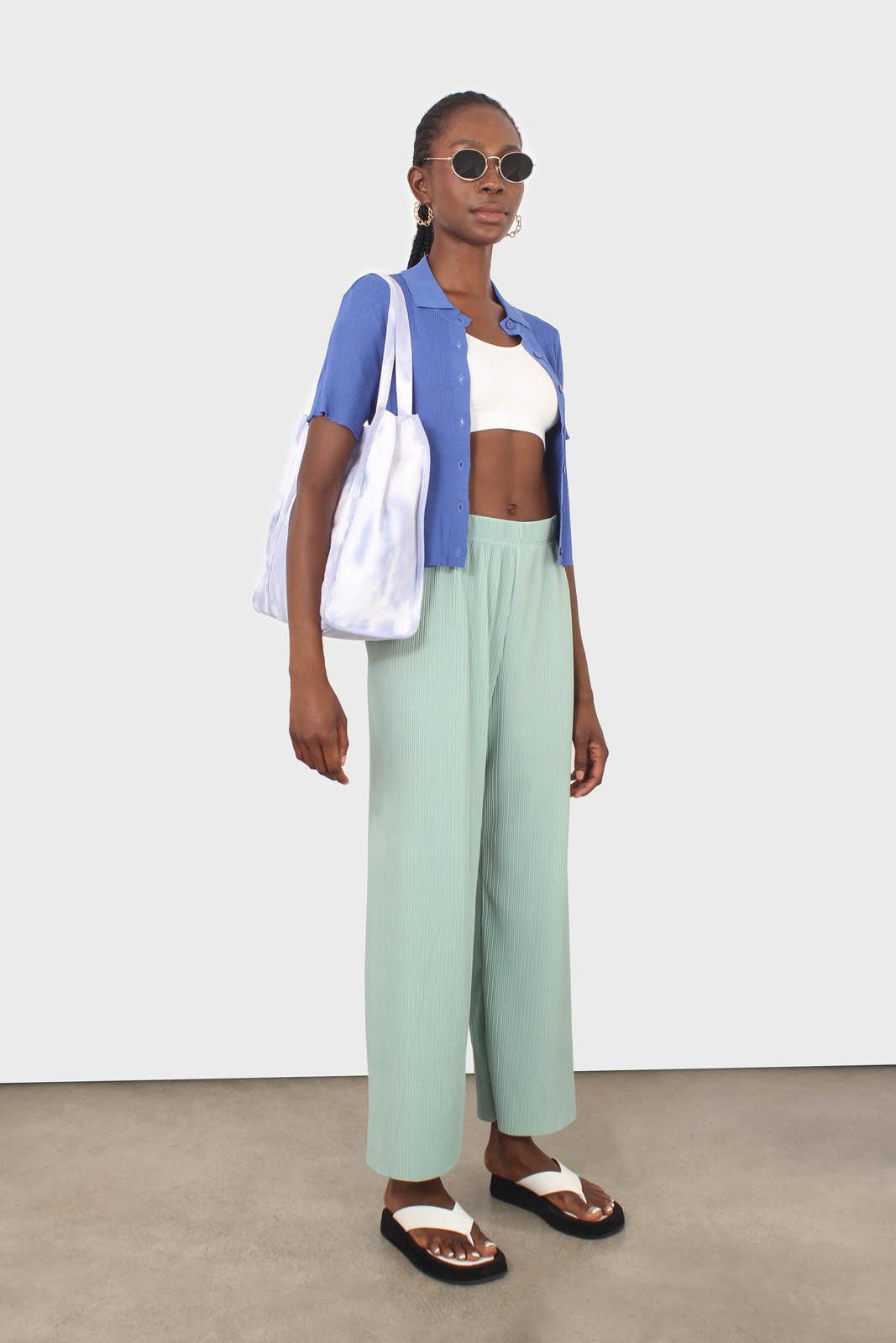 Mint micro pleated trousers_5