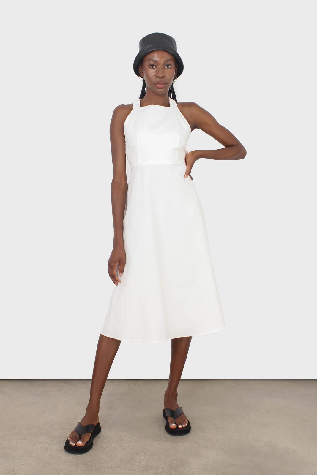 White open cross back dress_2