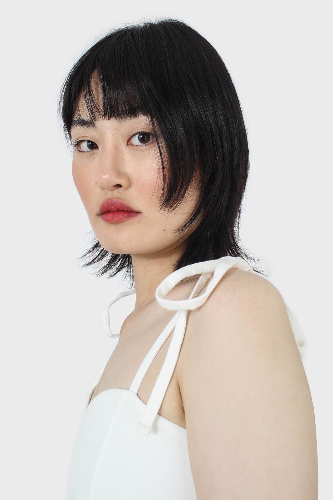 Ivory ruched back tie strap bustier_5