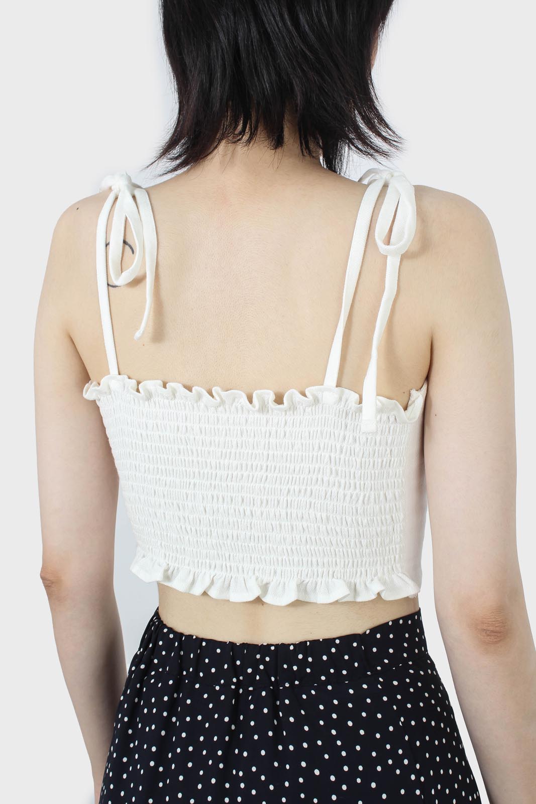 Ivory ruched back tie strap bustier_3