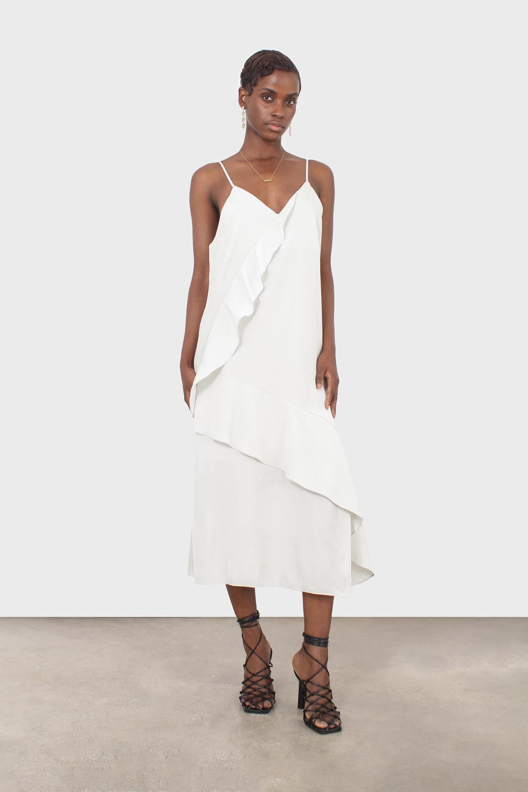 Mint thin strap asymmetric ruffle midi slip dress_7