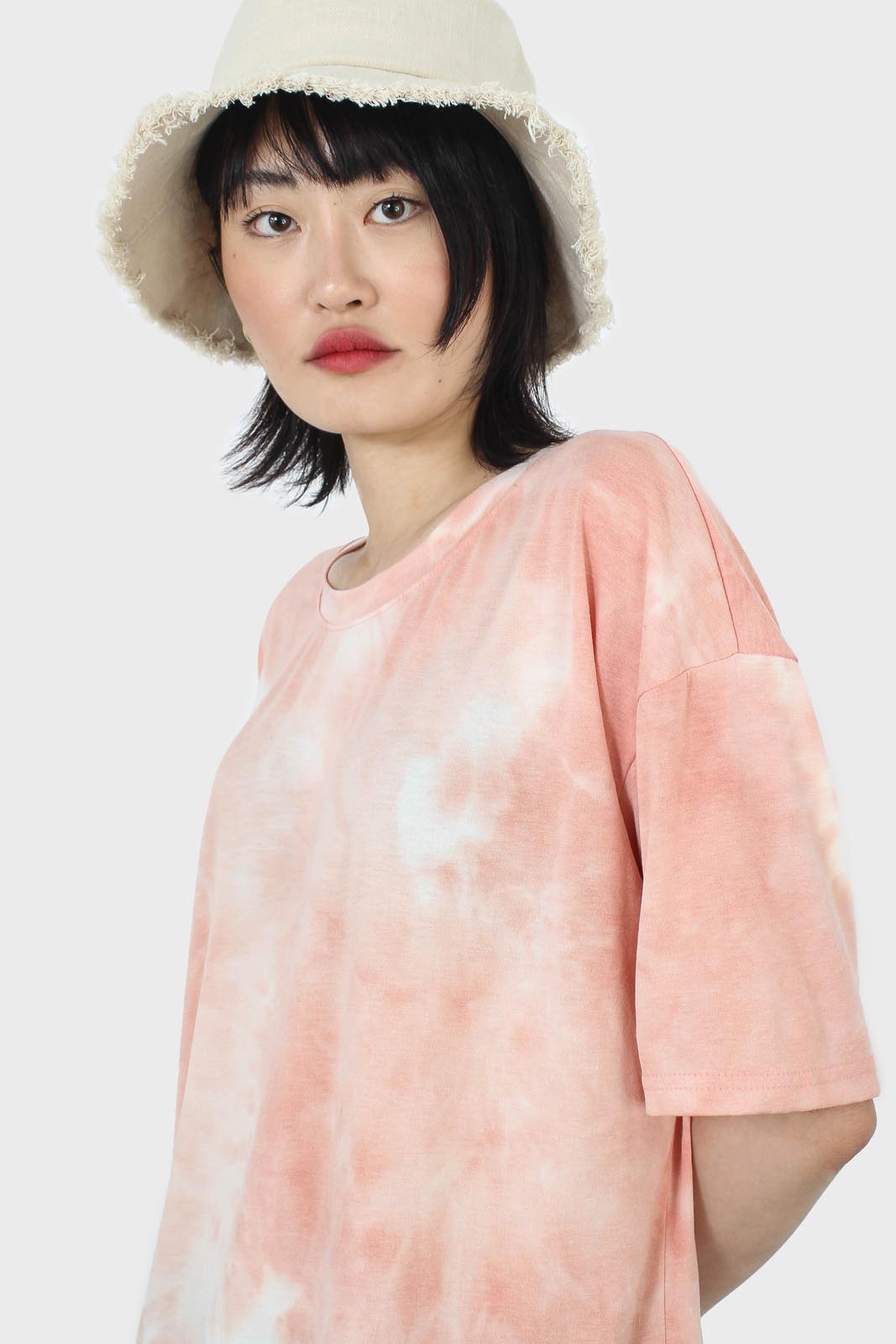 Oatmeal frayed edge bucket hat_6