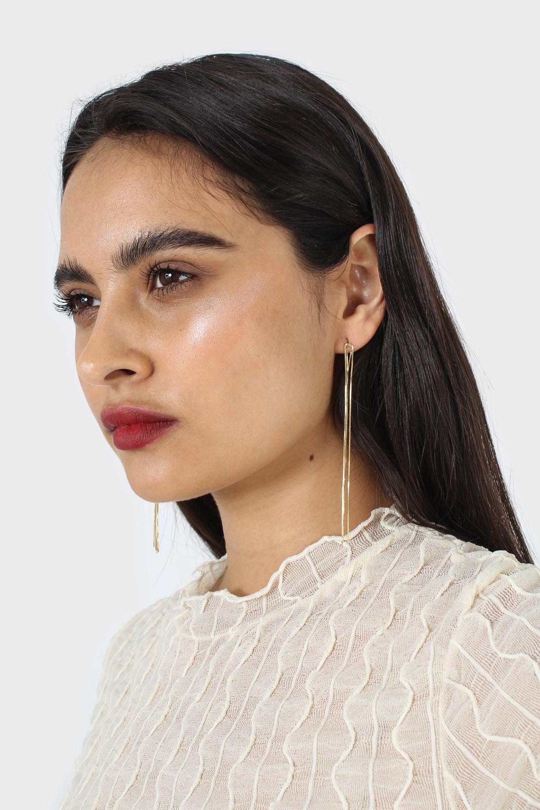 Ivory wave patterned semi sheer top_4