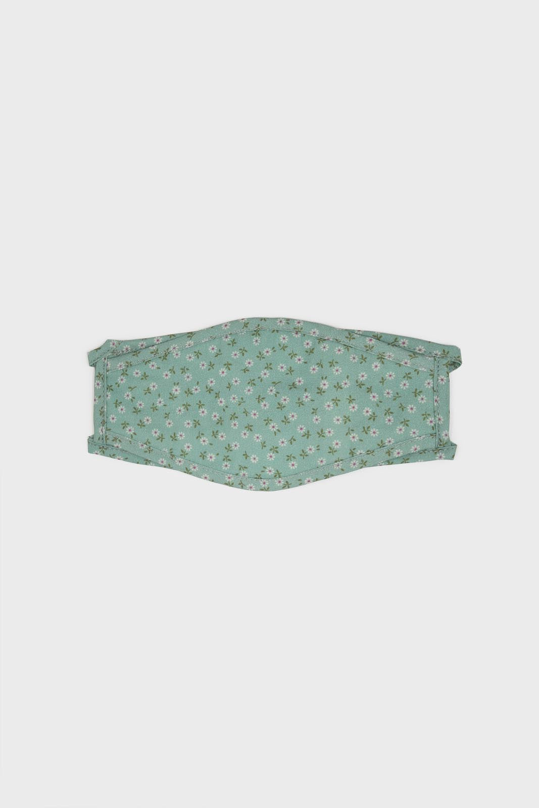 Green tiny daisy cotton face mask_2