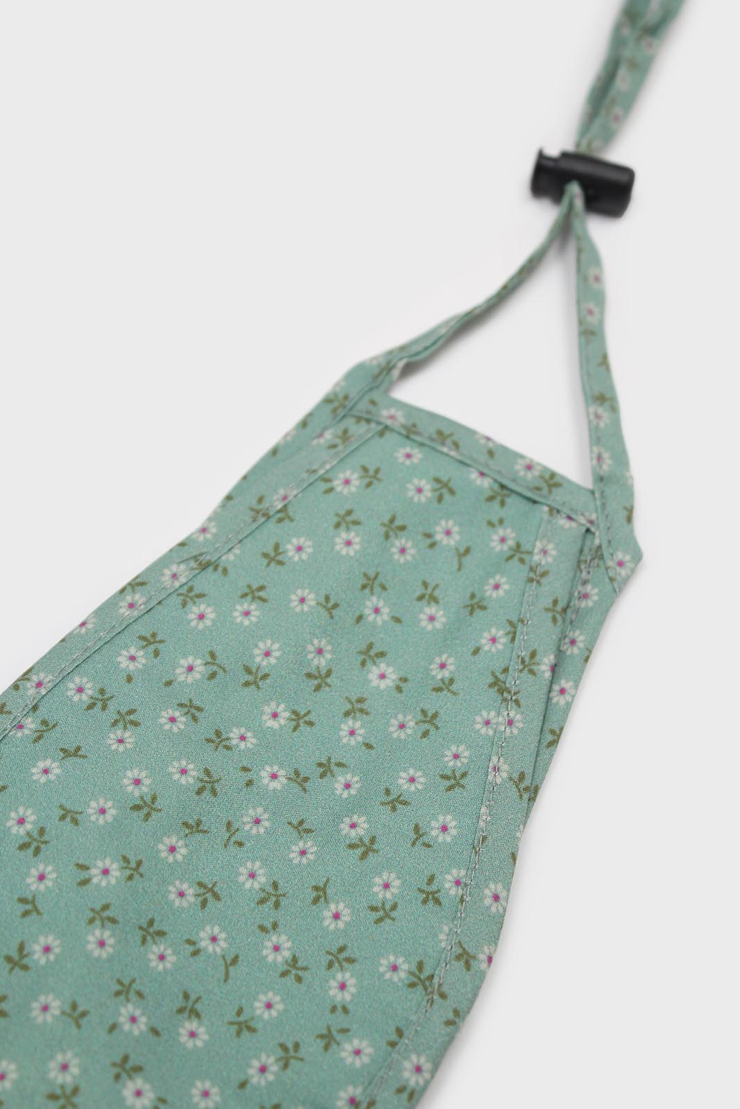 Green tiny daisy cotton face mask_1