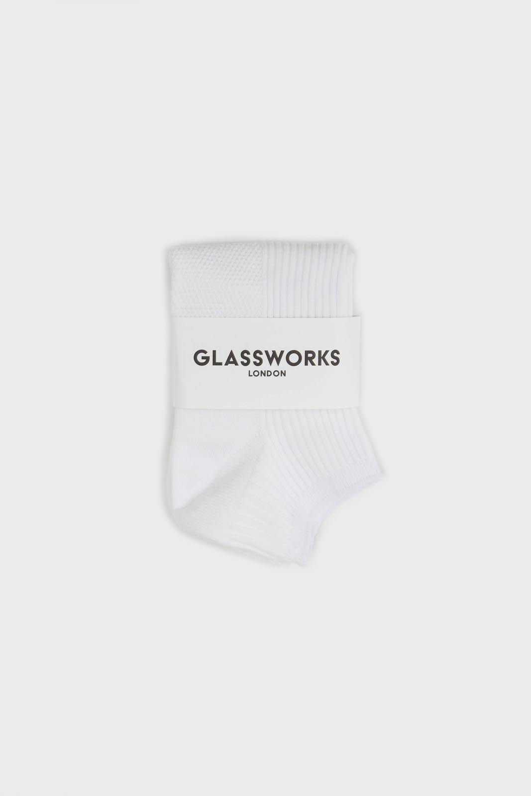 White texture ribbed ankle socks_4