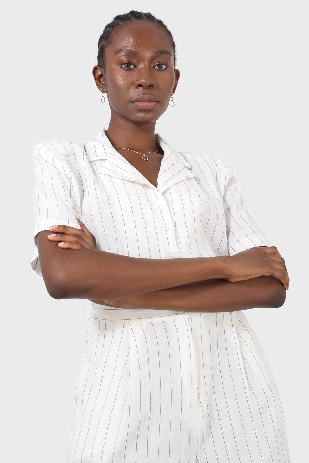 Ivory pinstripe tailored jumpsuit_9