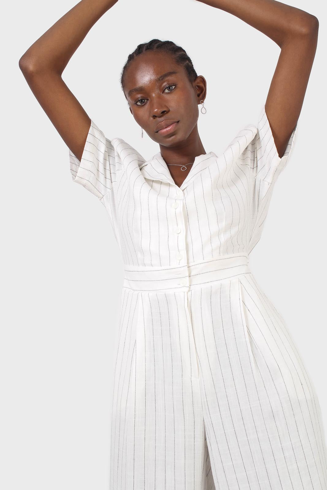 Ivory pinstripe tailored jumpsuit_8