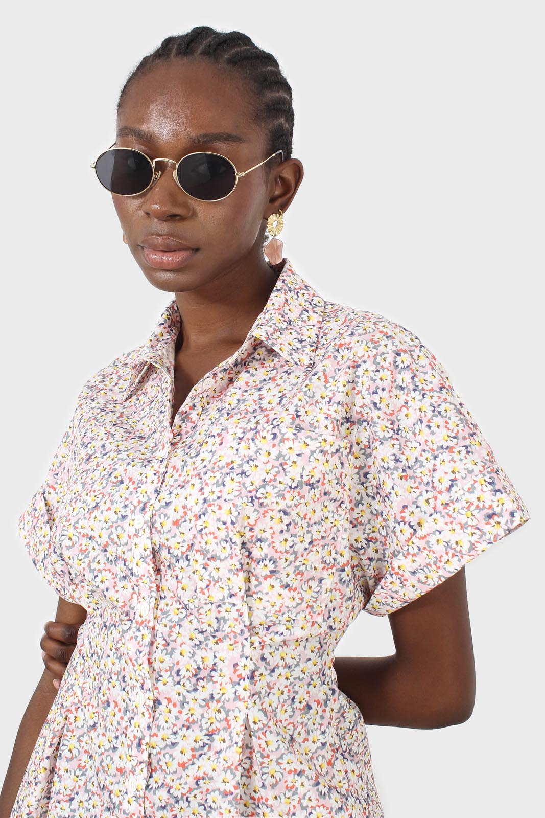 Pink and yellow ditsy floral romper_6