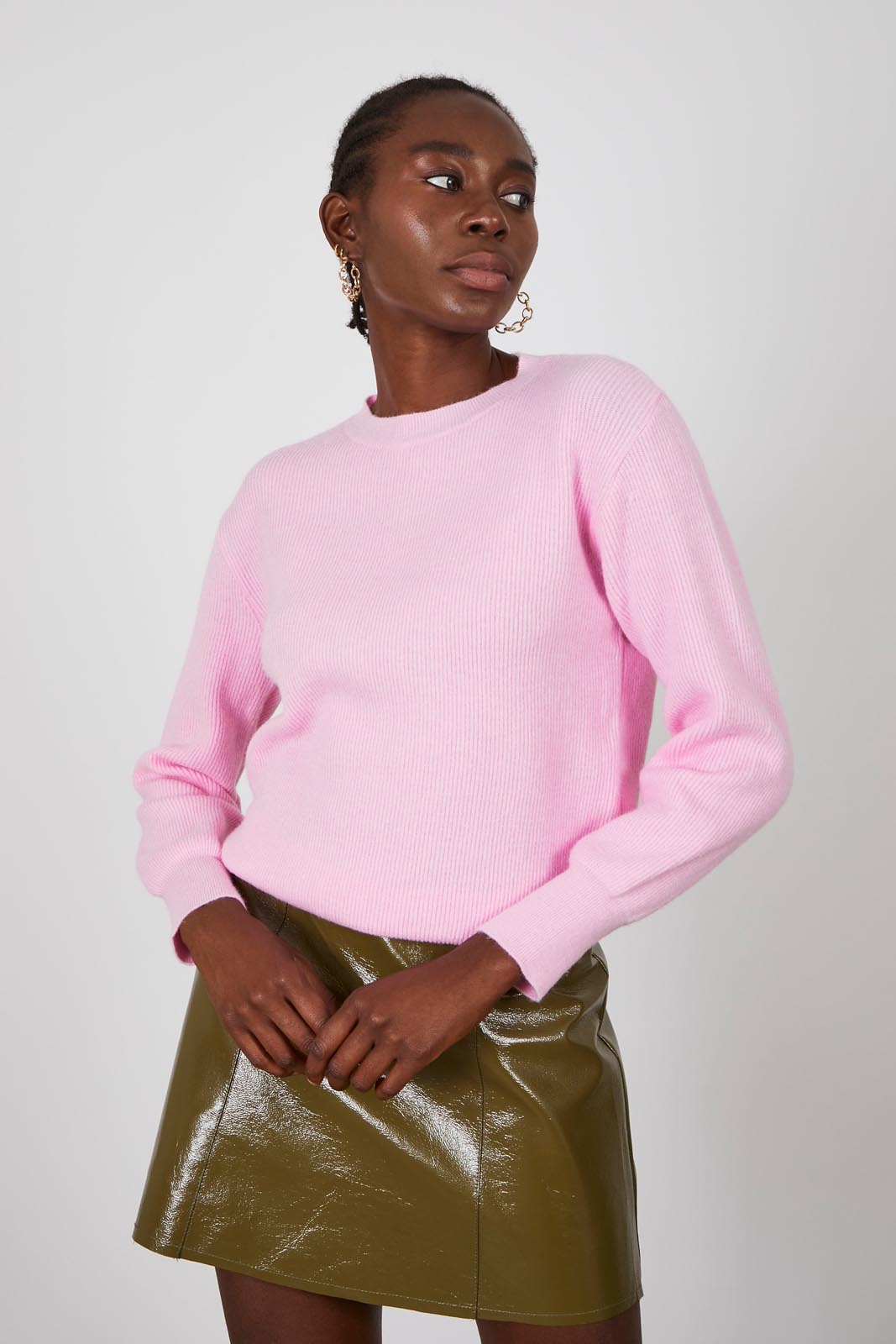 Pale pink ribbed crew neck jumper_3