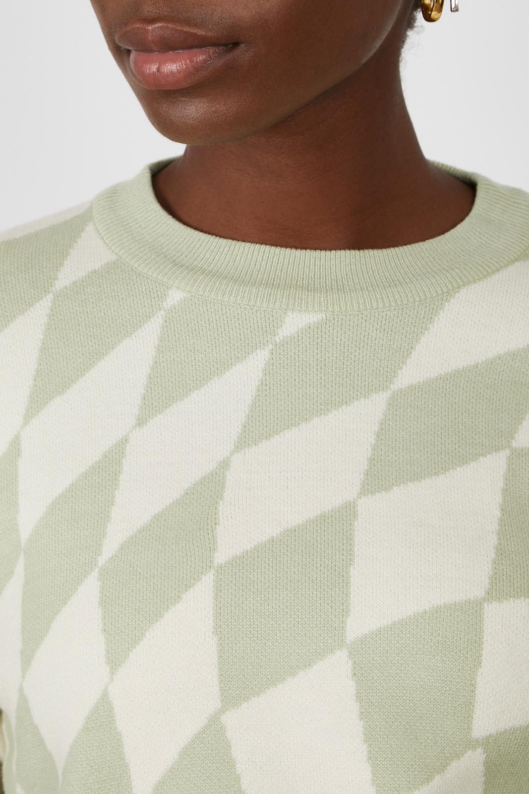 Sage and ivory psychedelic intarsia jumper_2