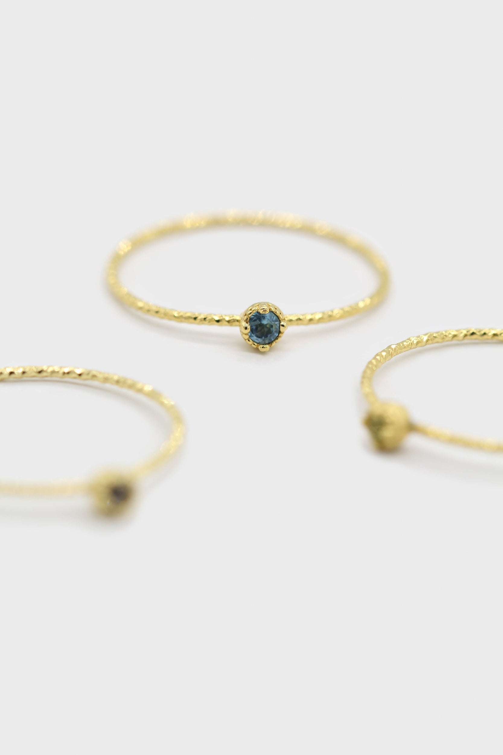 Gold genuine aqua marine birthstone ring / Mar - light blue_2