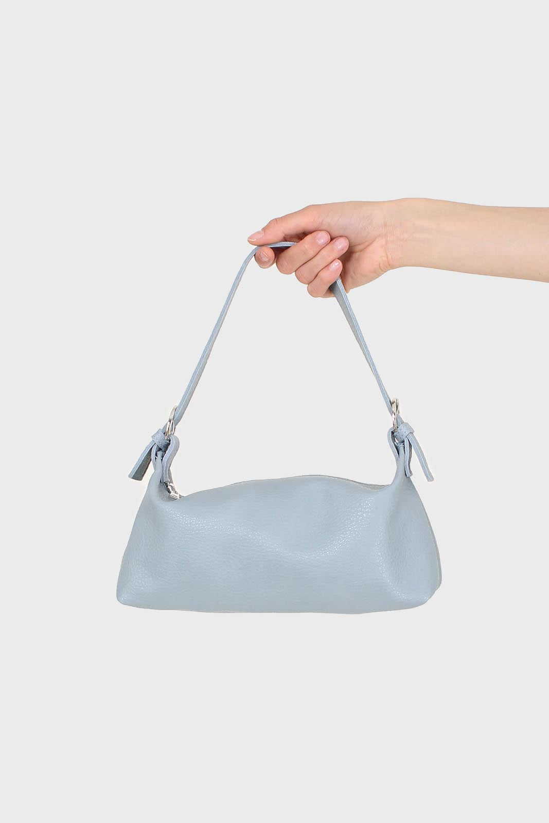 Blue vegan leather shoulder bag_3