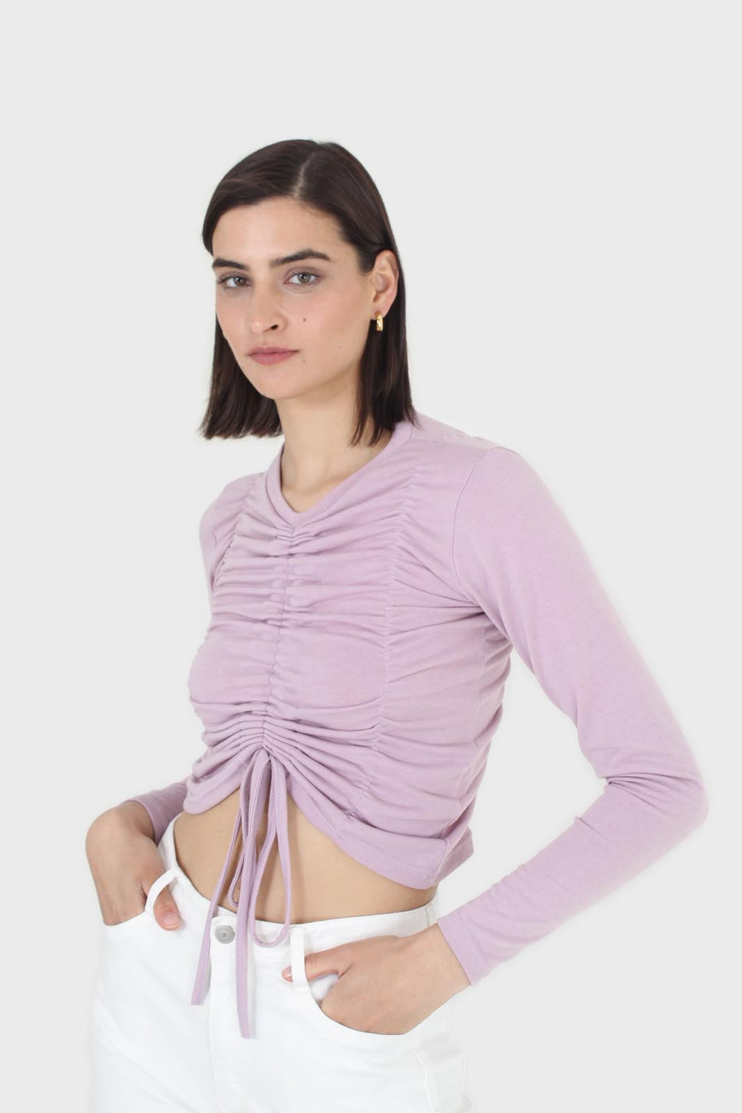 Lilac pull front long sleeve jersey top_7