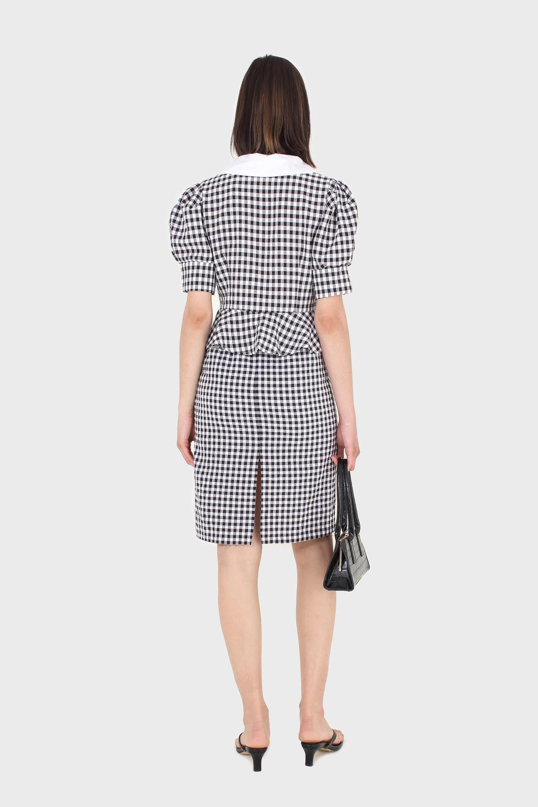 Black and white gingham mini skirt_5