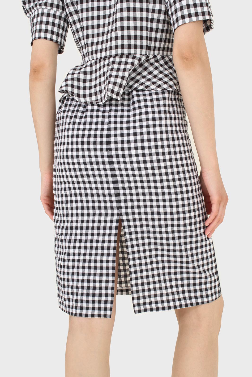 Black and white gingham mini skirt_2