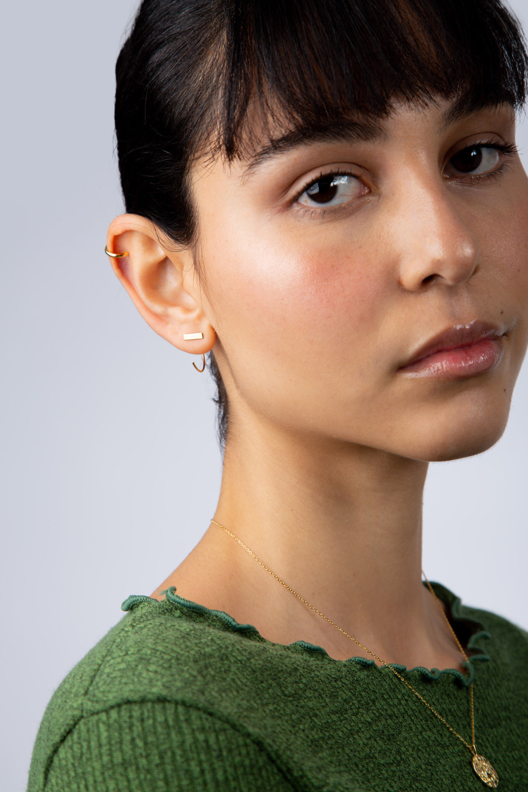 Gold rectangle half hoop_4