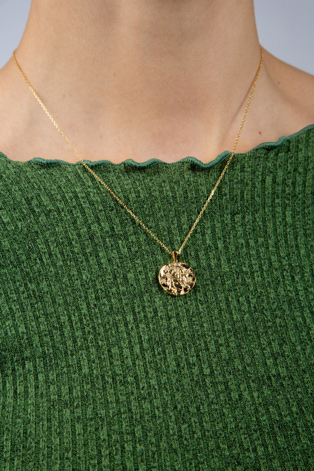Gold zodiac charm necklace - Sagittarius_3