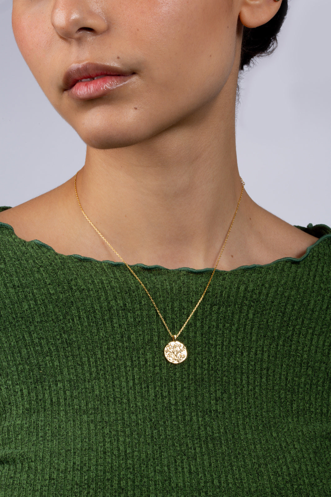 Gold zodiac charm necklace - Aquarius_4