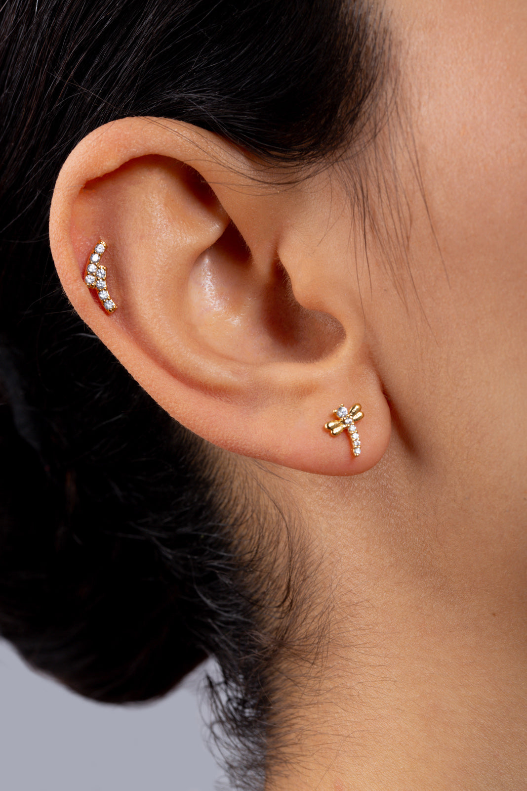 Silver diamante dragonfly stud_2